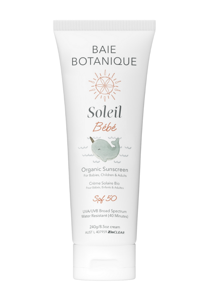 Soleil Bébé – økologisk, prisvinnende solkrem for baby og barn. Naturlig beskyttelse for sensitiv hud. Trygg for både huden og miljøet.