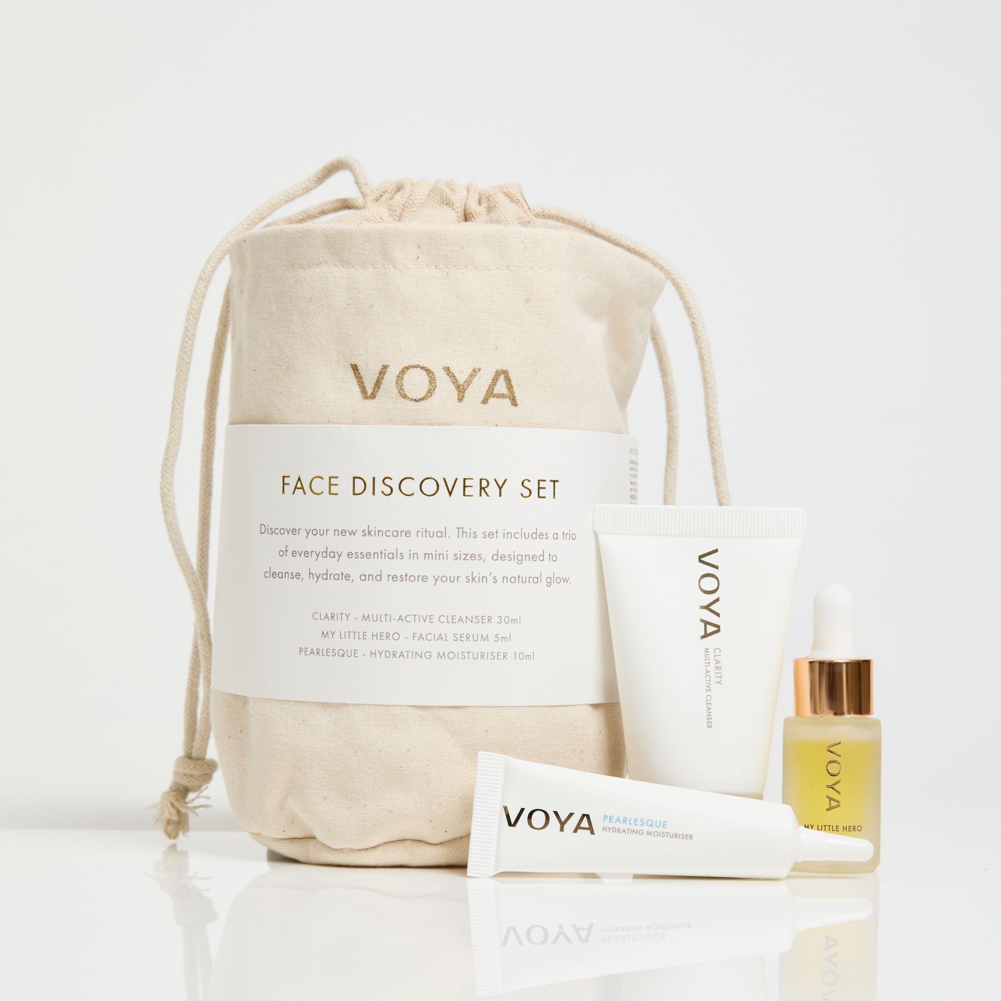 VOYA Discovery Set Ansikt - Rens, Serum & Dagkrem