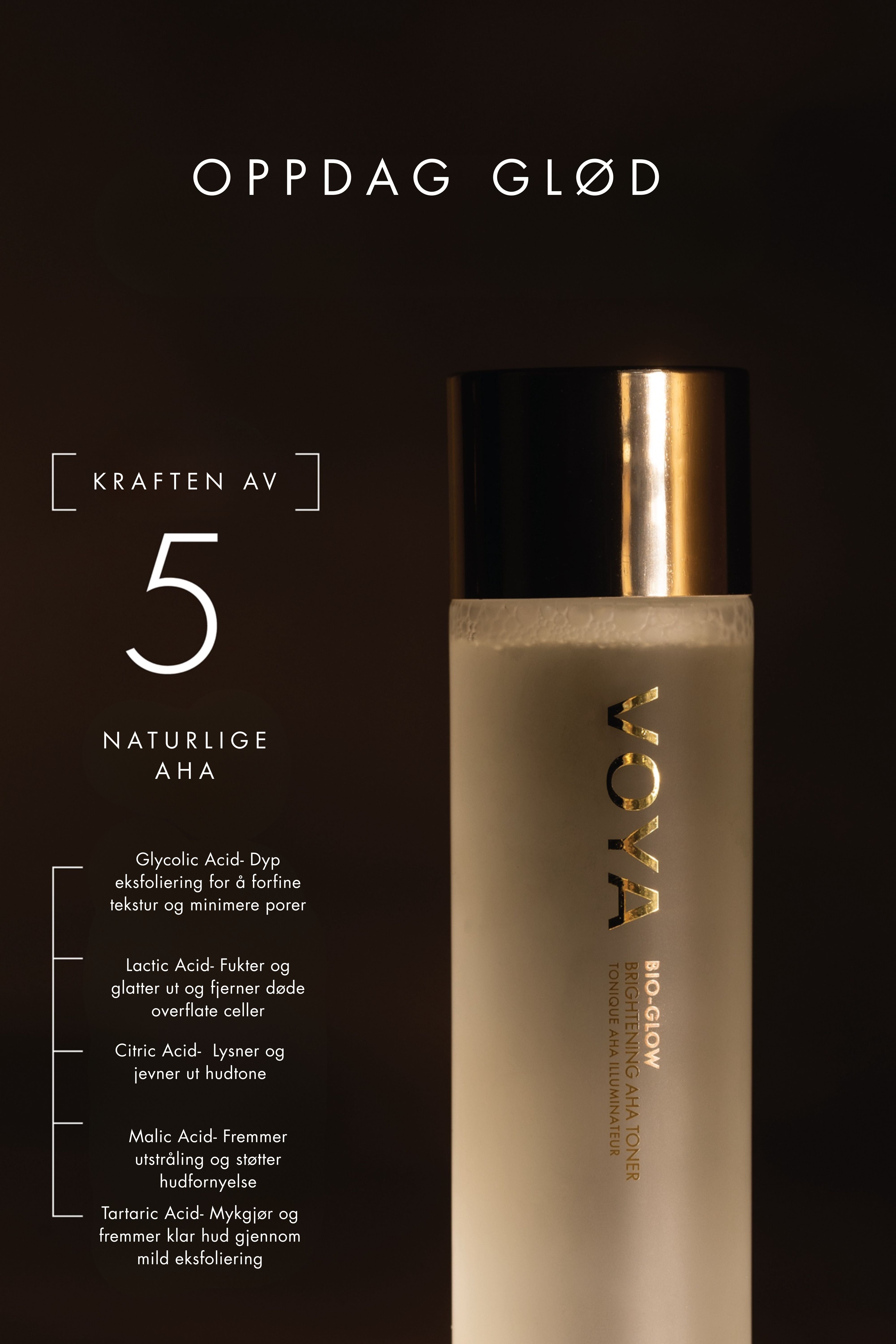 Voya Bio glow info om 5 naturlige AHA