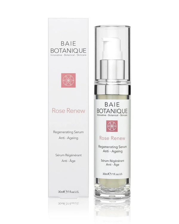 Naturlige ingredienser i Rose Renew Serum – med rosevann, nypeolje og hyaluronsyre
