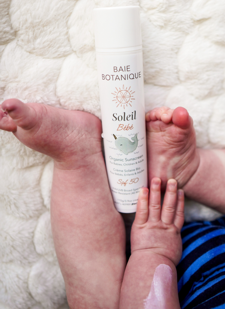 Soleil Bébé smøres på babyhud – trygg, mild og effektiv beskyttelse uten hvit hinne