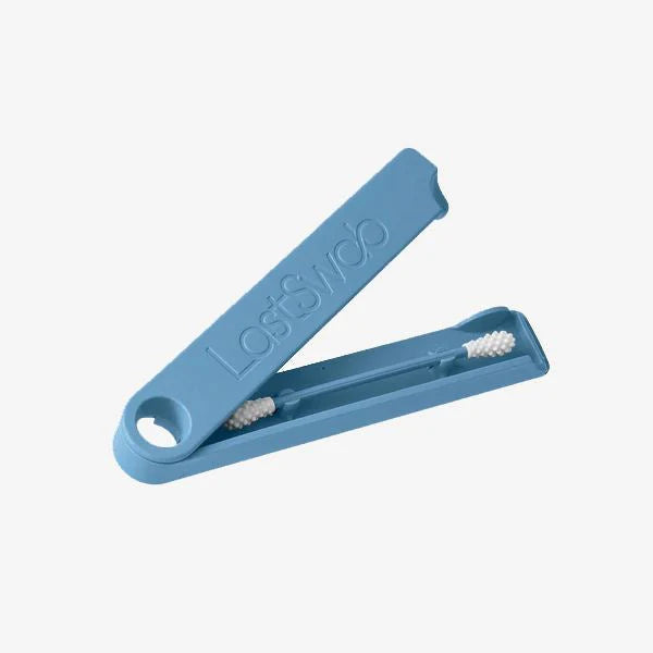 lastswab-Gjenbrukbar bomullspinne-farge whaleblue med etui