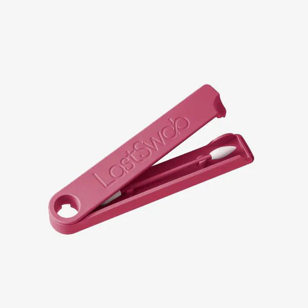 lastswab-Gjenbrukbar bomullspinne-farge seafan rosa  med etui