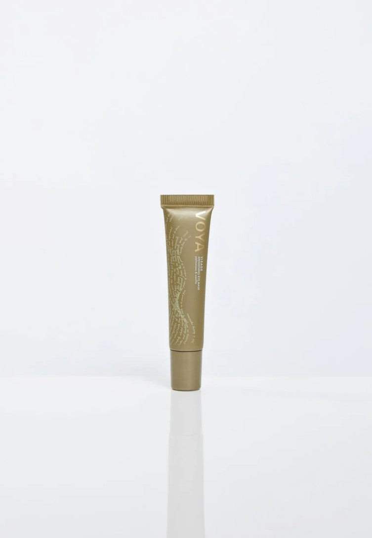 15 ml tube med VOYA Visage øyemaske – aktiv nattbehandling for øyepartiet. Økologisk, vegansk og anti-age med fucus serratus.