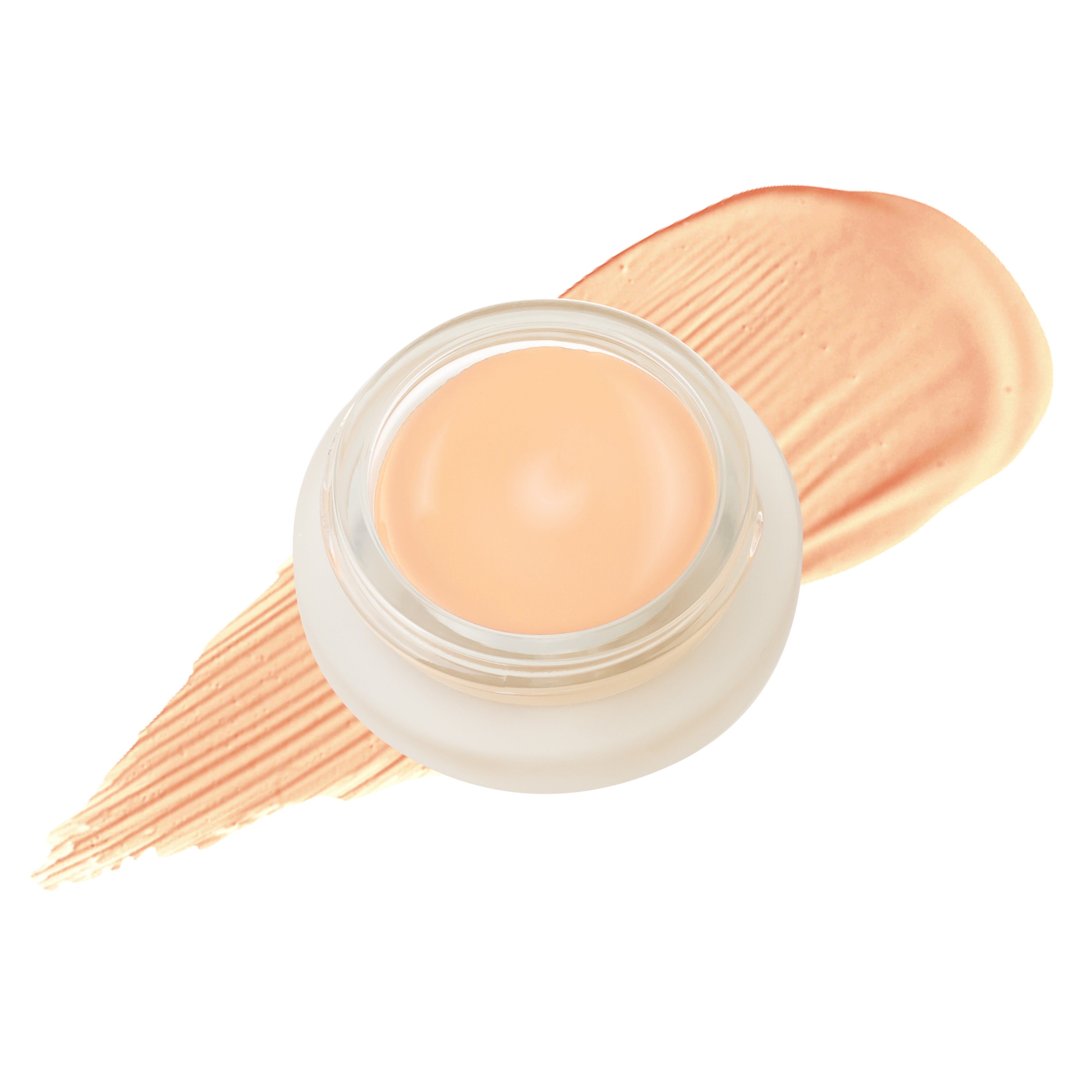 Swatch og krukke av Hynt Concealer i Medium Buff – gyllen nyanse med høy dekkevne og naturlig finish