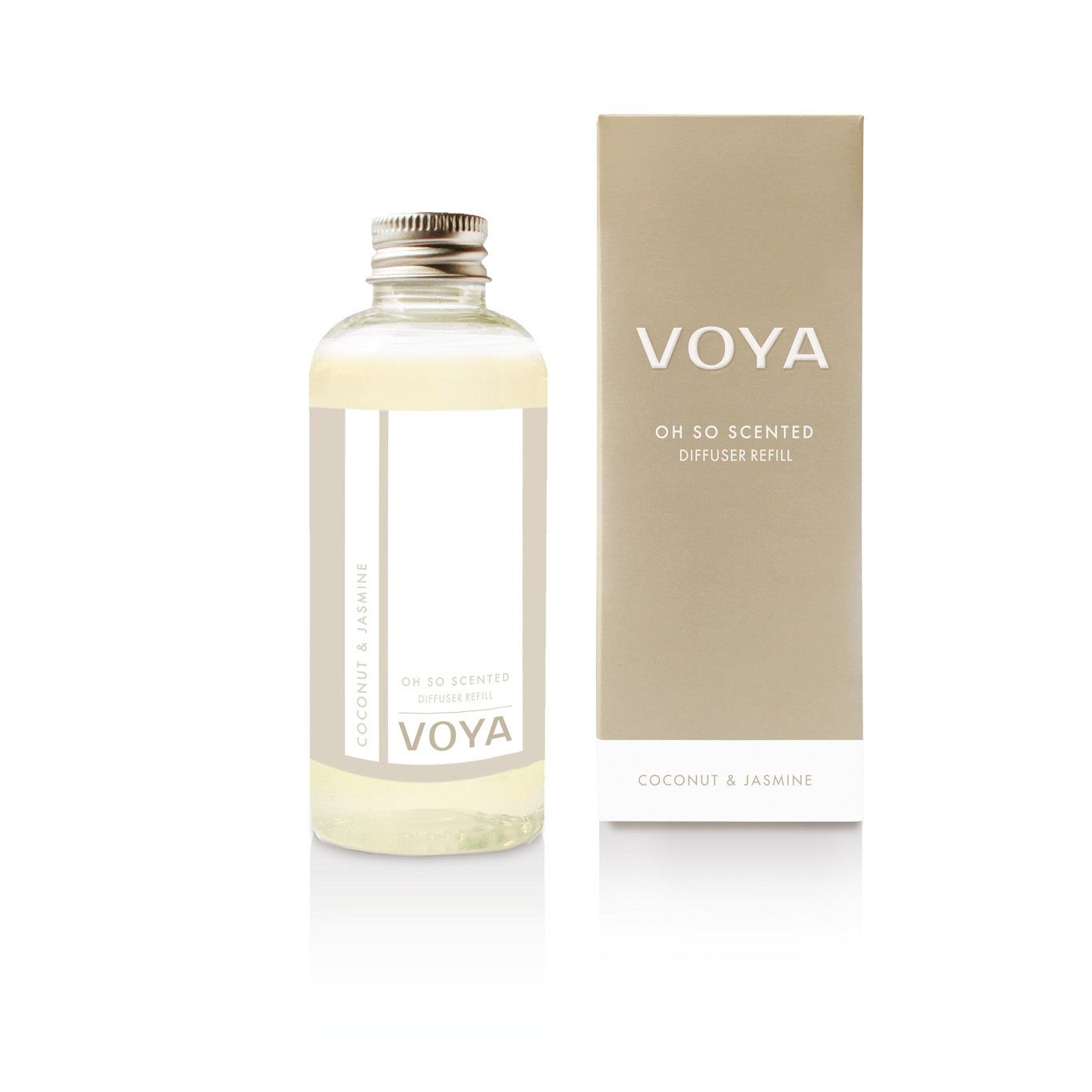 Refill til VOYAs romduft med kokos og sjasmin. Vegansk og aromaterapeutisk romduft med tropisk karakter